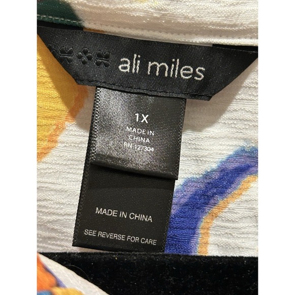 Ali Miles Box Print Colorful Shirt Shacket Blazer 1X Maximalist Boho Art To Wear - Picture 4 of 9